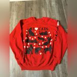 Hanes VTG I Love Cats Cat Lover Sweatshirt Crewneck Pullover Red Black Size S M Photo 0