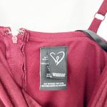 Windsor  Dark Whimsigoth Surplice Neckline Split Cocktail Dress‎ Size 9 Burgundy Photo 5