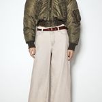 ZARA bomber jacket distressed aviator pilot with sherpa collar Photo 2