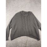 Wooden Ships Gray Open Knit Pullover Sweater Size M/L Mohair Wool Blend Crew Photo 3