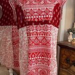 Melange Red and White Geometric Mini Dress Size L Photo 0