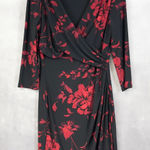 Ralph Lauren  LRL Womens Dress 14 Red Dark Floral Cocktail‎ Evening Party Photo 0