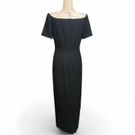Liz Claiborne Vintage Night Black Ivory Beaded Embroidered Collar Formal Dress 6 Photo 2