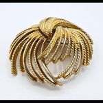 Monet Vintage Cordilia spray Gold tone Brooch textured waterfall 2” Eclectic Grandpa Photo 5