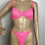 Yandy Pink Lace Two Piece Bra Panty Set Photo 0