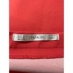 ZARA  Trafaluc Red Coral Peach Pleated High Waisted Tulip Pencil Mini Skirt Sz S Photo 3