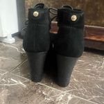 Michael Kors Rory black suede tie up wedge booties women’s size 8 Photo 1