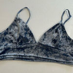 Iris  Crushed Velvet Bralette Gray Blue Tie-Dye Style Size M Photo 0
