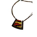 Chico's  southwestern cowgirl necklace red and gold toned design Photo 5