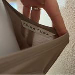 Trina Turk  taupe fringe macrame mini shift dress SMALL Photo 4