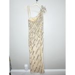 Mac Duggal 93739 Embellished Floral Detail One Shoulder Gown Nude Gold 10 $498 Photo 2
