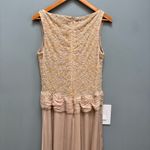 Tadashi Shoji Collection Silk Beaded Sleeveless Blush Gown 12 Photo 5