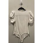 We The Free Ava Puff Sleeve Round Neck White Bodysuit Photo 4