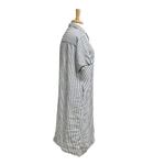 MUJI 100% Linen Nautical Stripe Shirt Dress Pockets Blue White size Medium/Large Photo 2