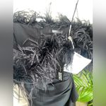 Badgley Mischka ‎ Ostrich Feather Adorned Gown black size 8 Photo 3
