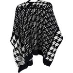 Chico's NWT Black White Houndstooth Knit Ruana Reversible Covering Poncho Sz S/M Photo 6