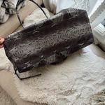 DSW  Grey Silver Python Snakeskin Print Large Drawstring Tote Bag EUC Photo 5
