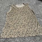 Croft & Barrow  tan and black circles stretch pleated business casual tank top L Photo 0