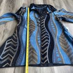 Source Unknown Women's 2 in 1 Reversible Jacket Tapestry‎ Blue Black with Metal Button M Witchy Photo 4