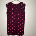 Loft  Smitten Kitten Kitty Cat Shift Mini Dress in size M. Maroon Pink Cats Photo 1