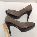 Moda Spana  Tan Ruched Peep Toe Heels Photo 4