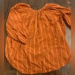 Aerie  Blouse Top Women’s Small Striped Orange Eyele Photo 1