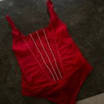 Auren Auden Red Women's Rhinestone Lingerie Bodysuit Photo 8