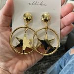Ettika NWT Star Dangle Hoop Earrings Gold Plated $44 Photo 4