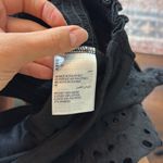 INC International Concepts Smocked Eyelet Puff Sleeve Square Neck Blouse Sz Sml‎ Black Photo 4