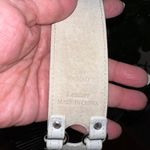 Womens White Leather Belt Size S Silver Oval Buckle Fashion Accent Photo 4