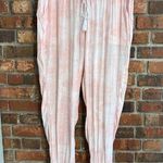 Soho  Street womens tie die lightweight semi sheer jogger pants pink L Photo 0