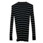Vince Long Ribbed Cotton Cardigan Women’s Size Medium Black White Striped Photo 1
