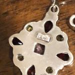 Amethyst Garnet Peridot Sterling Silver Drop Dangle Faceted Earrings Photo 5