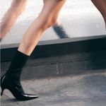 ZARA Black ankle Sock heels Boots Photo 6