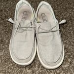 Hey Dude Women's Wendy Size 8 Light Grey Slub Canvas | Womens Slip on Gray Photo 1