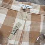 Madewell  Emmett Picnic Shorts Gingham Checkered White Tan Button Up Front US 25 Photo 4