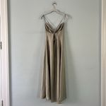 Show Me Your Mumu  Verona Cowl Moss Green Luxe Satin Midi Bridesmaid Dress Photo 4