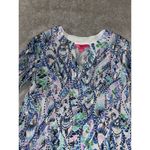 Lilly Pulitzer ELENORA BLUE TAILS OF THE SEA METALLIC SILK TOP SIZE S Photo 1