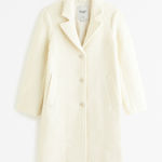 Abercrombie & Fitch Abercrombie Ivory Wool Blend Dad Coat Photo 0