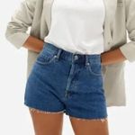 Everlane Cheeky Jean Shorts Women 32 Blue Cut Off Denim Button Fly High Rise Photo 2