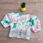 Amanda Uprichard Tie Dye Rosen Women's V-Neck Top Photo 5