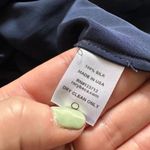 Rory Beca Women's Silk Satin V Neck Long Sleeve Mini Dress Navy Blue Size Medium Photo 3