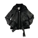 Boohoo  - Tall Faux Fur Lined Aviator Jacket in Black Photo 0