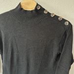 Anthropologie by  Women's Large‎ Margarita Tunic Sweater Black Button Mock Neck Photo 1