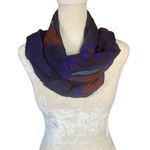 Dark blue patterned thin lightweight scarf Photo 1