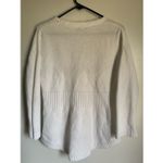 Eddie Bauer  Womens 100% Cotton White Ribbed Knit Button Front Sweater sz S/M Photo 2
