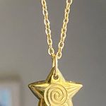 Handmade grunge y2k star swirl fully gold stainless steel chain necklace💫🌀 Photo 0