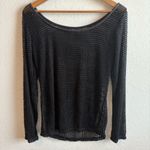 Angels Never Die Open Knit Black Long Sleeve Blouse Size M Photo 2