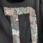 PINK - Victoria's Secret  RARE Black Holographic Rainbow Sequin P Zip Sweater, Large Photo 4