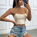 SheIn Cream Corset Top Photo 3